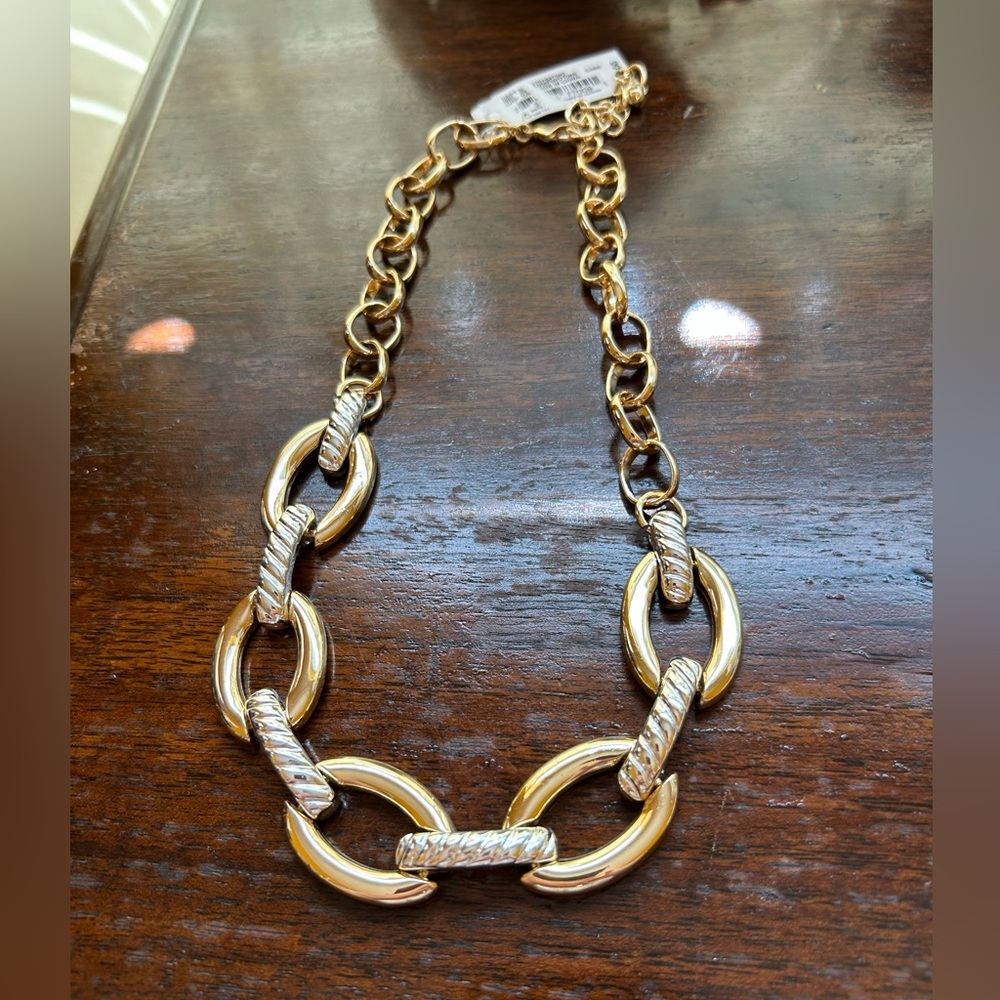 Dillard’s Gold and Silver Metal Chain Necklace NWT